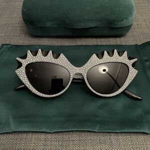 GUCCI SUNGLASSES GG0781S HOLLYWOOD FOREVER CRYSTAL CAT EYE ACETATE $1,200